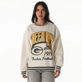 Green Bay Packers The Wild Collective Women's Oversized Vintage French Terry Sweatshirt - Cream on sale