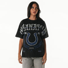 Indianapolis Colts The Wild Collective Women's Laurel Premium Baggy Dolman T-Shirt - Black outlet
