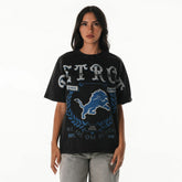 Detroit Lions The Wild Collective Women's Oversized Laurel Graphic Dolman T-Shirt - Black outlet