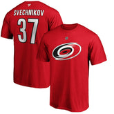 Andrei Svechnikov Carolina Hurricanes Fanatics Authentic Stack Name & Number T-Shirt - Red T-shirts