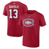 Cole Caufield Montreal Canadiens Fanatics Authentic Stack Name & Number T-Shirt - Red T-shirts