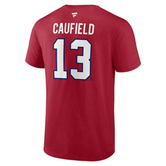 Cole Caufield Montreal Canadiens Fanatics Authentic Stack Name & Number T-Shirt - Red T-shirts