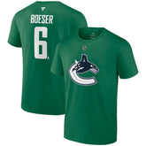 Brock Boeser Vancouver Canucks Fanatics Authentic Stack Name & Number T-Shirt - Green T-shirts
