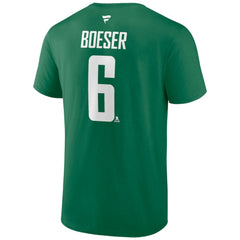 Brock Boeser Vancouver Canucks Fanatics Authentic Stack Name & Number T-Shirt - Green T-shirts