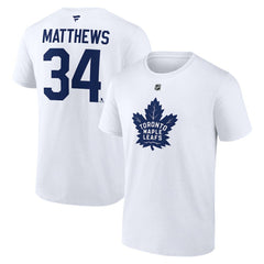 Auston Matthews Toronto Maple Leafs Fanatics Authentic Stack Name & Number T-Shirt - White T-shirts