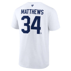 Auston Matthews Toronto Maple Leafs Fanatics Authentic Stack Name & Number T-Shirt - White T-shirts