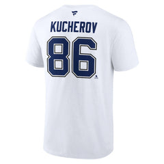 Nikita Kucherov Tampa Bay Lightning Fanatics Authentic Stack Name & Number T-Shirt - White T-shirts