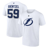 Jake Guentzel Tampa Bay Lightning Fanatics Authentic Stack Name & Number T-Shirt - White T-shirts