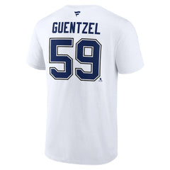 Jake Guentzel Tampa Bay Lightning Fanatics Authentic Stack Name & Number T-Shirt - White T-shirts