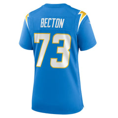 Mekhi Becton Los Angeles Chargers Women's Team Game Jersey - Powder Blue discount