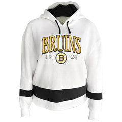 Boston Bruins Profile Women's Plus Size Hoodie - White Hoodies