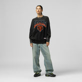 Chicago Bears Women's Delineate Mineral Wash Crewneck Sweatshirt - Black for sale