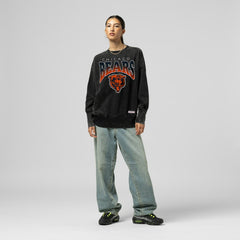 Chicago Bears Women's Delineate Mineral Wash Crewneck Sweatshirt - Black for sale