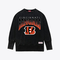 Cincinnati Bengals Women's Delineate Mineral Wash Crewneck Sweatshirt - Black online