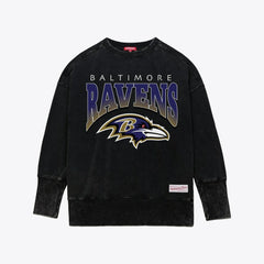 Baltimore Ravens Women's Delineate Mineral Wash Crewneck Sweatshirt - Black outlet