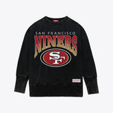 San Francisco 49ers Women's Delineate Mineral Wash Crewneck Sweatshirt - Black on sale