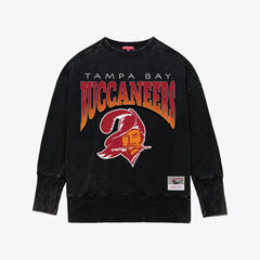 Tampa Bay Buccaneers Women's Delineate Mineral Wash Crewneck Sweatshirt - Black cheap