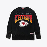 Kansas City Chiefs Women's Delineate Mineral Wash Crewneck Sweatshirt - Black sale