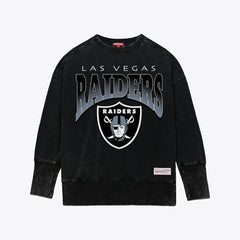Las Vegas Raiders Women's Delineate Mineral Wash Crewneck Sweatshirt - Black outlet