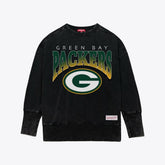 Green Bay Packers Women's Delineate Mineral Wash Crewneck Sweatshirt - Black cheap
