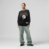 Miami Dolphins Women's Delineate Mineral Wash Crewneck Sweatshirt - Black discount