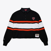 Chicago Bears Women's Cropped Long Sleeve Rugby Polo - Black for sale
