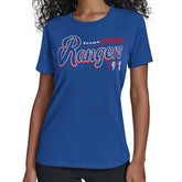 Texas Rangers Starter Women's Groovy Script Team Fitted T-Shirt Royal