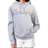 Milwaukee Brewers Starter Women's Groovy Script Team Fleece Pullover Hoodie Gray