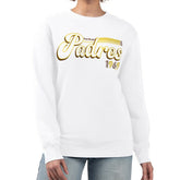 San Diego Padres Starter Women's Groovy Script Team Fleece Pullover Sweatshirt White