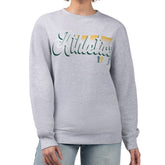 Athletics Starter Women's Groovy Script Team Fleece Pullover Sweatshirt Gray