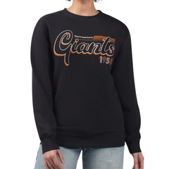San Francisco Giants Starter Women's Groovy Script Team Fleece Pullover Sweatshirt Black