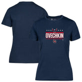 Alexander Ovechkin Washington Capitals Levelwear Women's NHL All-Time Leading Goal Scorer Milestone Stars Name & Number Maddox T-Shirt - Navy T-shirts