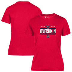 Alexander Ovechkin Washington Capitals Levelwear Women's NHL All-Time Leading Goal Scorer Milestone Stars Name & Number Maddox T-Shirt - Red T-shirts