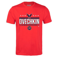 Alexander Ovechkin Washington Capitals Levelwear NHL All-Time Leading Goal Scorer Milestone Stars Name & Number Richmond T-Shirt - Red T-shirts