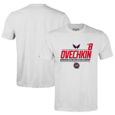Alexander Ovechkin Washington Capitals Levelwear NHL All-Time Leading Goal Scorer Milestone Name & Number Richmond T-Shirt - White T-shirts