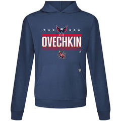 Alexander Ovechkin Washington Capitals Levelwear NHL All-Time Leading Goal Scorer Milestone Stars Name & Number Relay Pullover Hoodie - Navy Hoodies