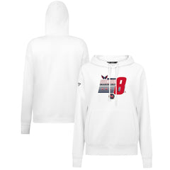 Alexander Ovechkin Washington Capitals Levelwear Women's NHL All-Time Leading Goal Scorer Milestone Stripes Name & Number Adorn Pullover Hoodie - White Hoodies
