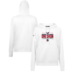 Alexander Ovechkin Washington Capitals Levelwear Women's NHL All-Time Leading Goal Scorer Milestone Stripes Name & Number Adorn Pullover Hoodie - White Hoodies