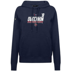 Alexander Ovechkin Washington Capitals Levelwear Women's NHL All-Time Leading Goal Scorer Milestone Stripes Name & Number Adorn Pullover Hoodie - Navy Hoodies
