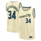 Giannis Antetokounmpo Milwaukee Bucks 2025/26 City Edition Fast Break Jersey - Cream outlet