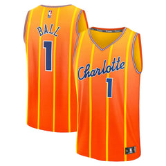 LaMelo Ball Charlotte Hornets 2025/26 City Edition Fast Break Jersey - Orange outlet