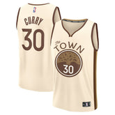Stephen Curry Golden State Warriors Youth 2025/26 City Edition Fast Break Jersey sale - Tan for sale