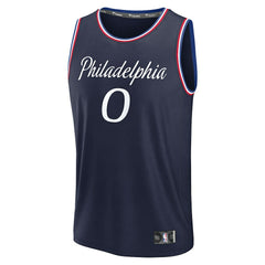Tyrese Maxey Philadelphia 76ers Youth 2025/26 City Edition Fast Break Jersey - Navy for sale