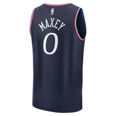 Tyrese Maxey Philadelphia 76ers Youth 2025/26 City Edition Fast Break Jersey - Navy for sale