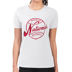 Washington Nationals G-III 4Her by Carl Banks Women's Super-Slim Fit Lightweight Distressed Baseball Team T-Shirt White