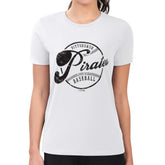 Pittsburgh Pirates G-III 4Her by Carl Banks Women's Super-Slim Fit Lightweight Distressed Baseball Team T-Shirt White