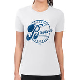 Atlanta Braves G-III 4Her by Carl Banks Women's Super-Slim Fit Lightweight Distressed Baseball Team T-Shirt White