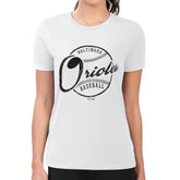 Baltimore Orioles G-III 4Her by Carl Banks Women's Super-Slim Fit Lightweight Distressed Baseball Team T-Shirt White