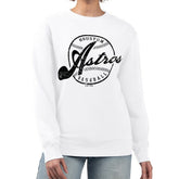 Houston Astros G-III 4Her by Carl Banks Women's Distressed Baseball Team Fleece Pullover Sweatshirt White