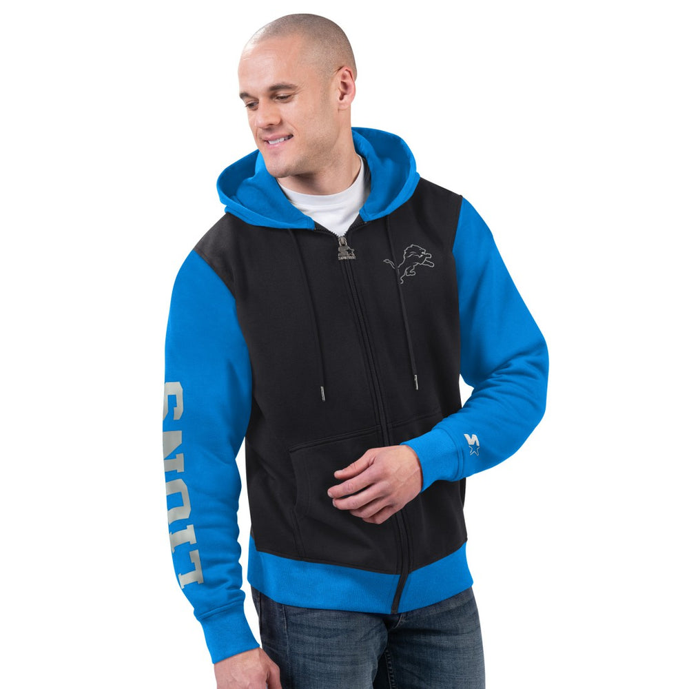 Detroit Lions Starter Thursday Night Gridiron Full-Zip Hoodie - Black/Blue cheap